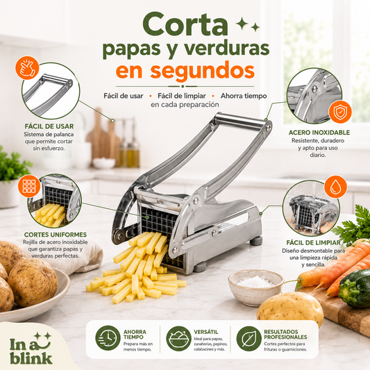 Cortador Papas Fritas De Acero Manual