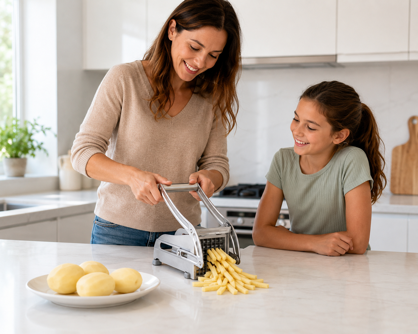 Cortador Papas Fritas De Acero Manual