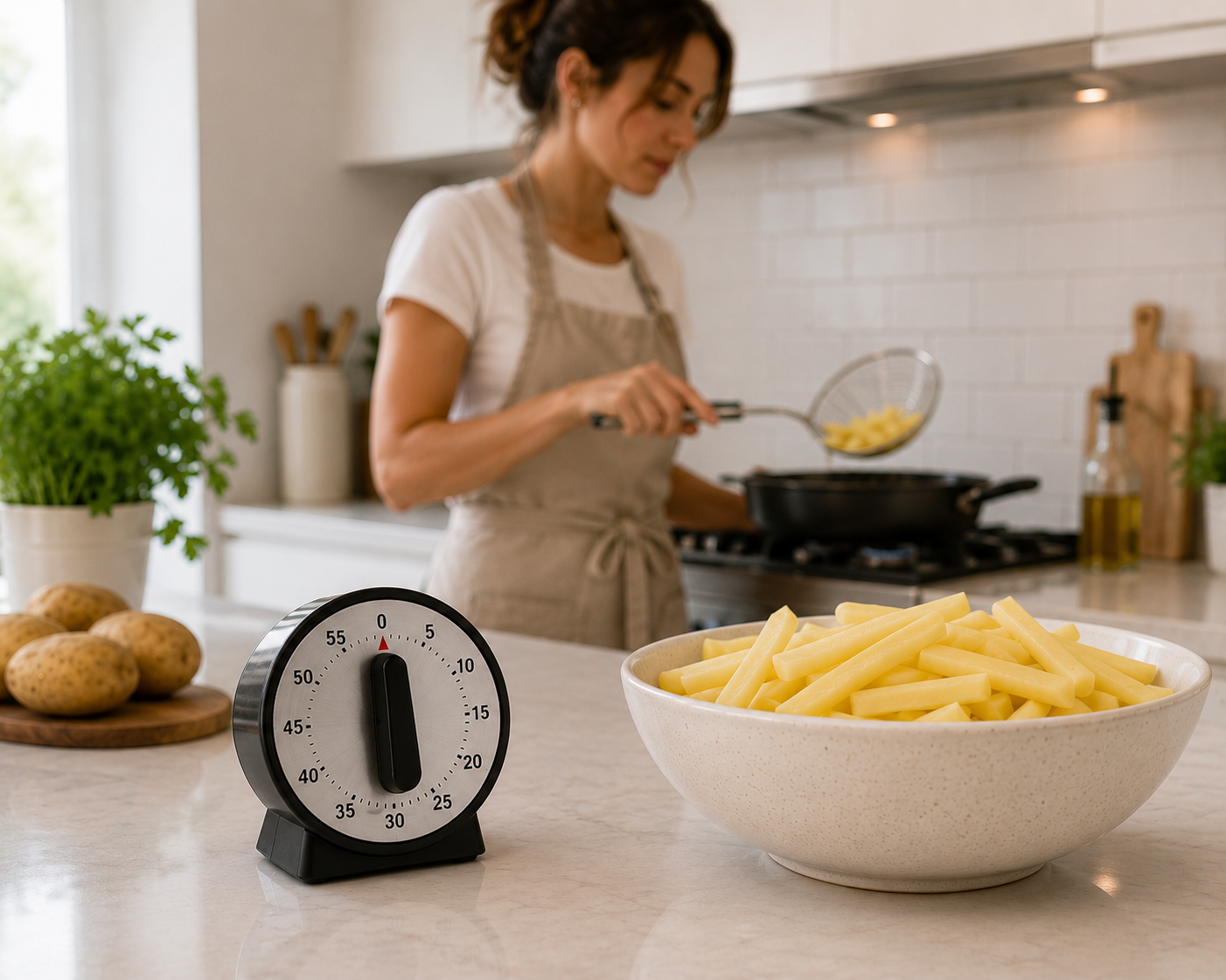 Cortador Papas Fritas De Acero Manual